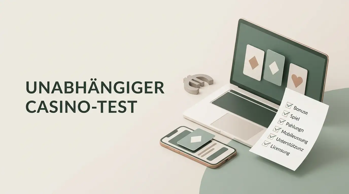 NaoBet Casino auf Smartphone mit Euro-Symbol, Spielkarten und Checkliste